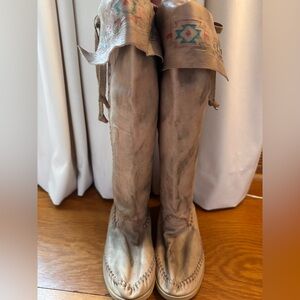 Handmade Vintage 2012 Hector Riccione Tan Over the Knee Boots